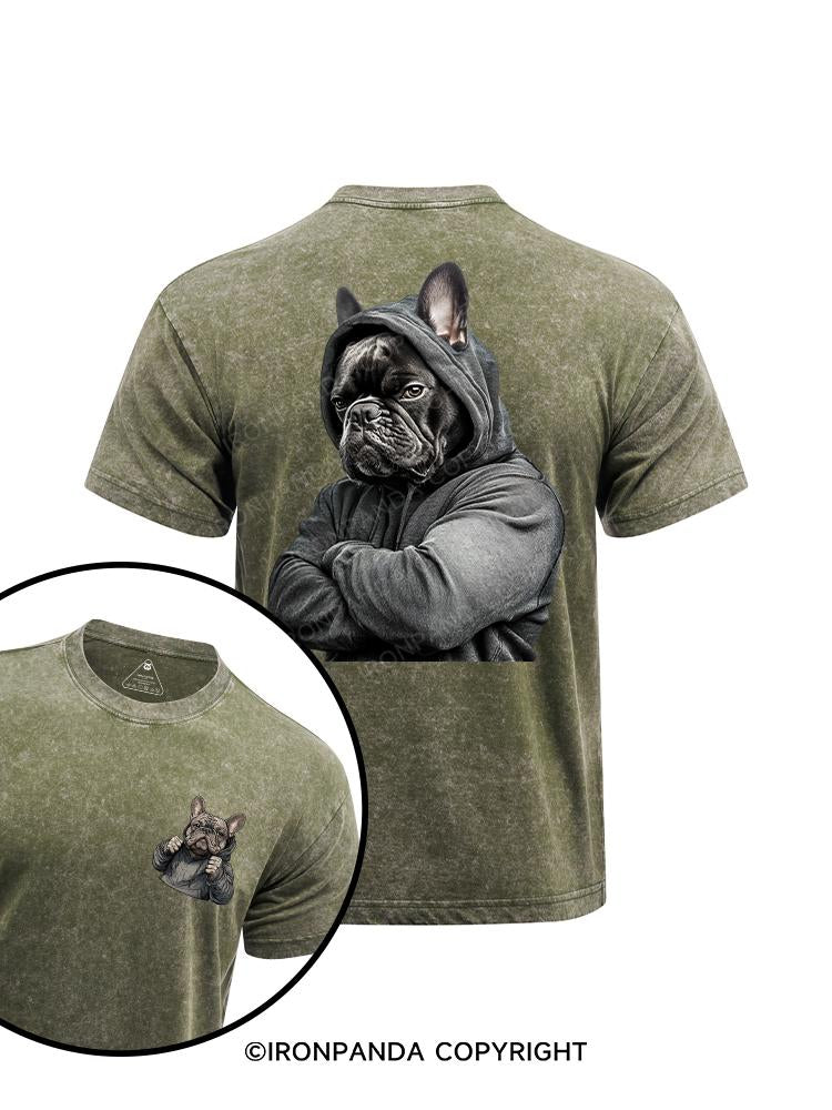 Bulldog Strength printed Washed Gym Shirt