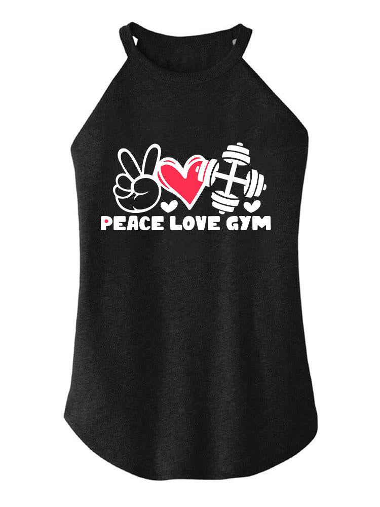 PEACE LOVE GYM TRI ROCKER COTTON TANK