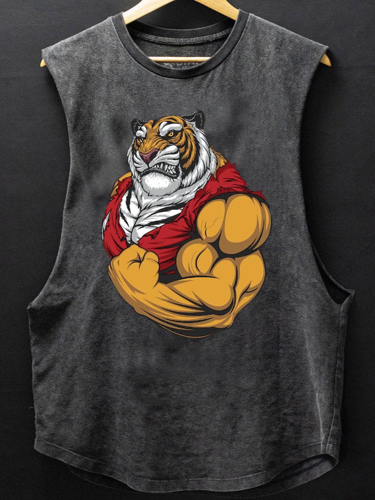 muscular tiger SCOOP BOTTOM COTTON TANK