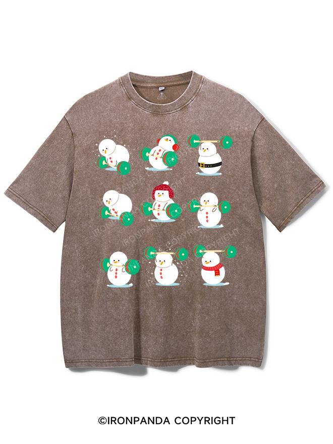 SNOWMAN LIFTING VINTAGE GYM SHIRT