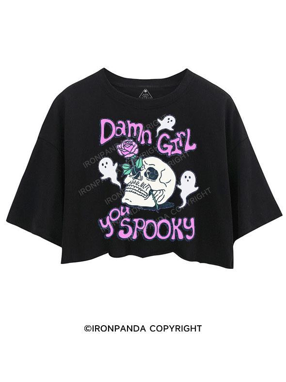 DAMN GIRL YOU SPOOKY CROP TOPS