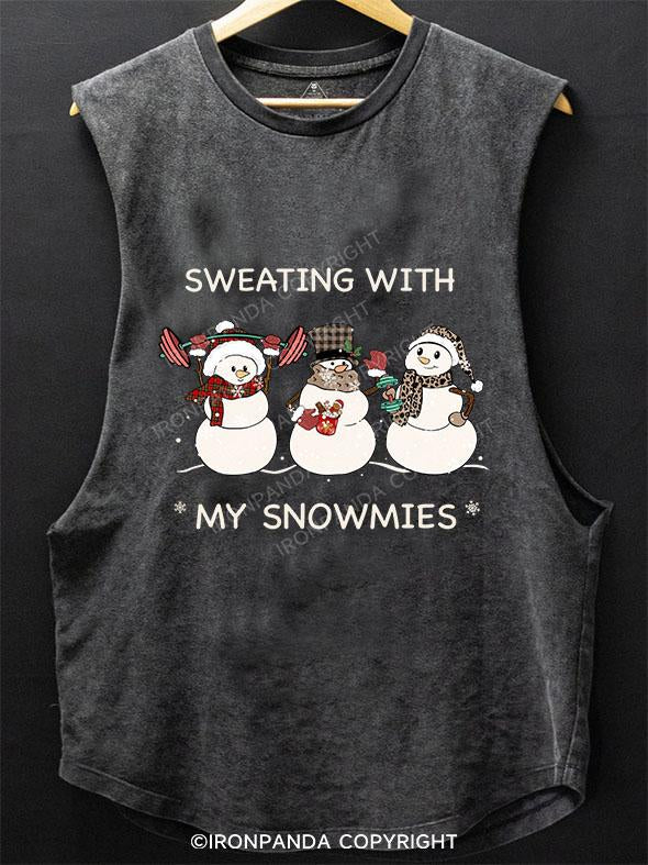 SWEATING WITH MY SNOWMIES SCOOP BOTTOM COTTON TANK