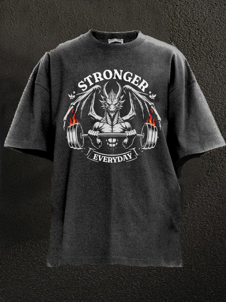 stronger everyday dragon Washed Gym Shirt