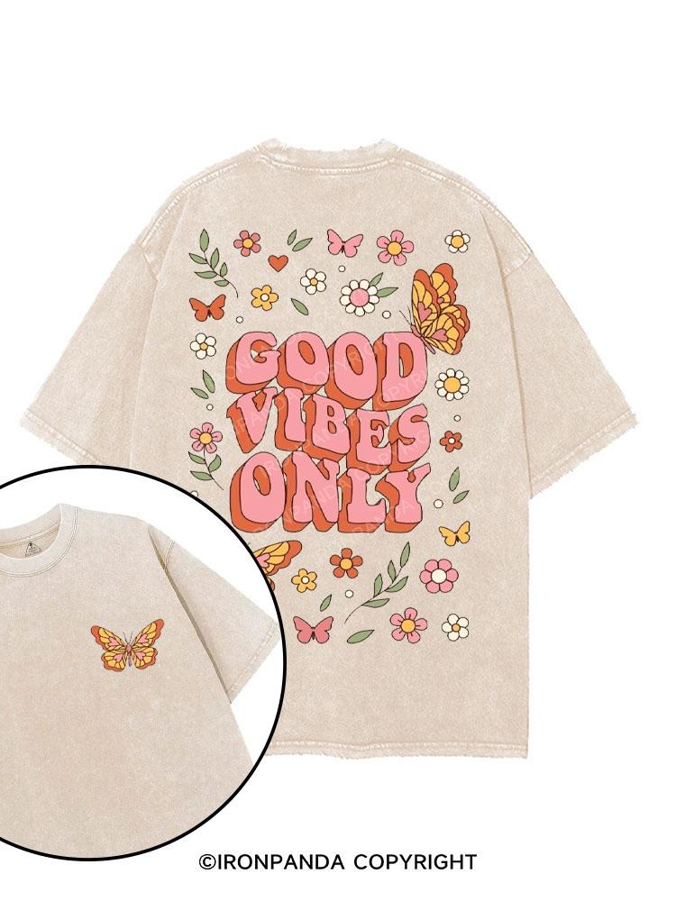 good vibes only printed Gym Shirt