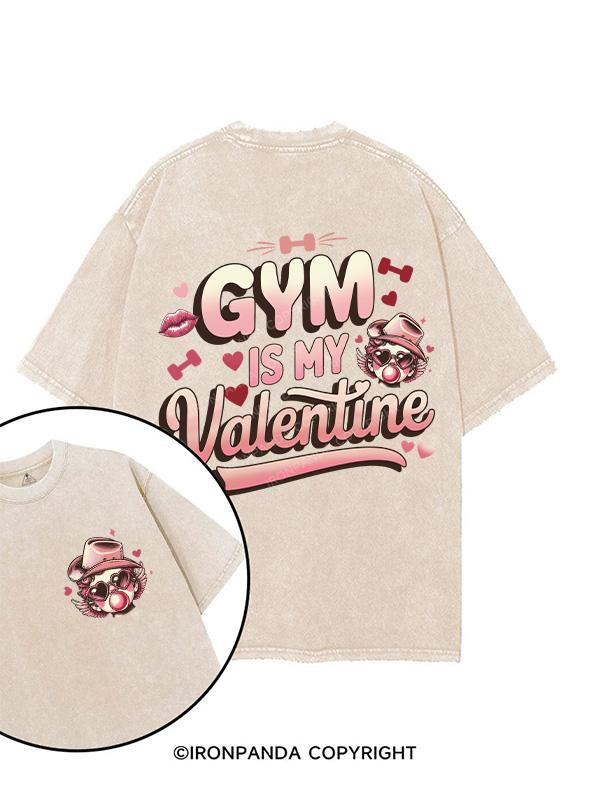 GYM IS MY VALENTINE printed Gym Shirt