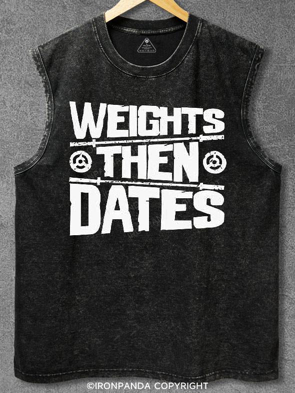 Weights Then Dates Washed Gym Tank