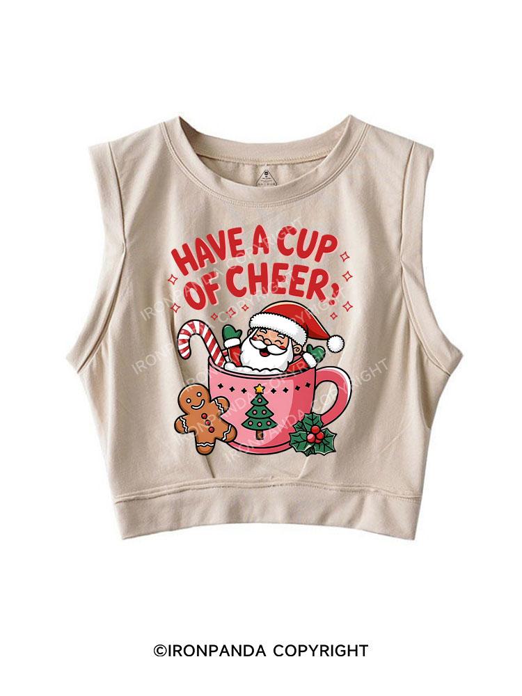 HAVE A CUP OF CHEER! SLEEVELESS CROP TOPS