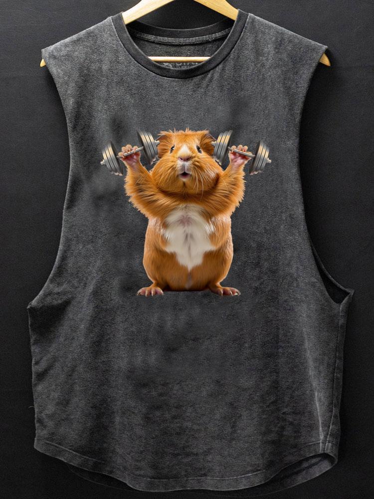 Dumbbell lifting hamster SCOOP BOTTOM COTTON TANK