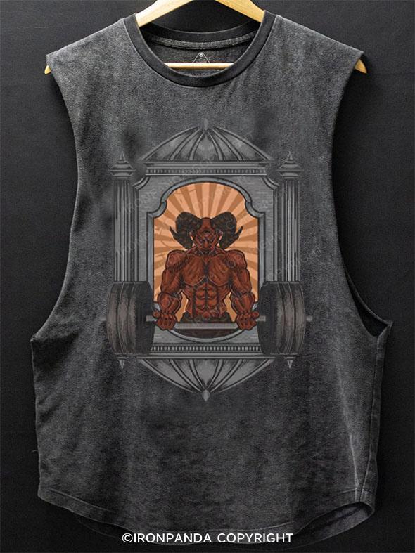 illustration demon bodybuilder SCOOP BOTTOM COTTON TANK