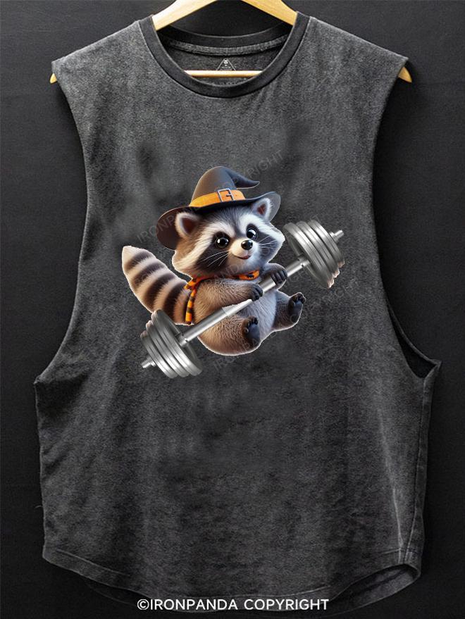 weightlifting Raccoon SCOOP BOTTOM COTTON TANK