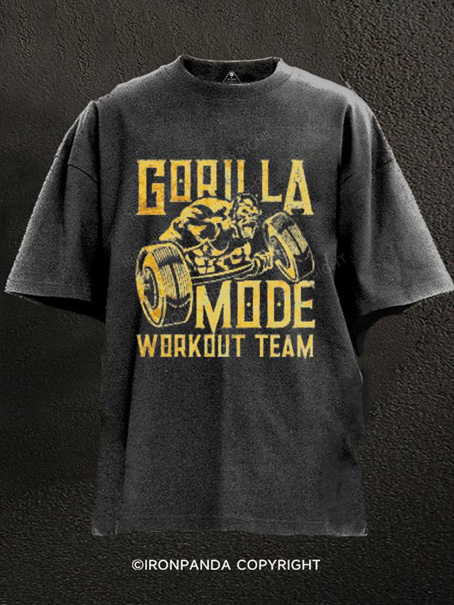 gorilla workout team Washed Gym Shirt