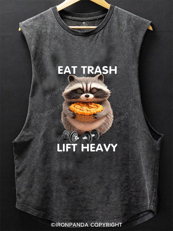 EAT TRASH LIFT HEAVY SCOOP BOTTOM COTTON TANK