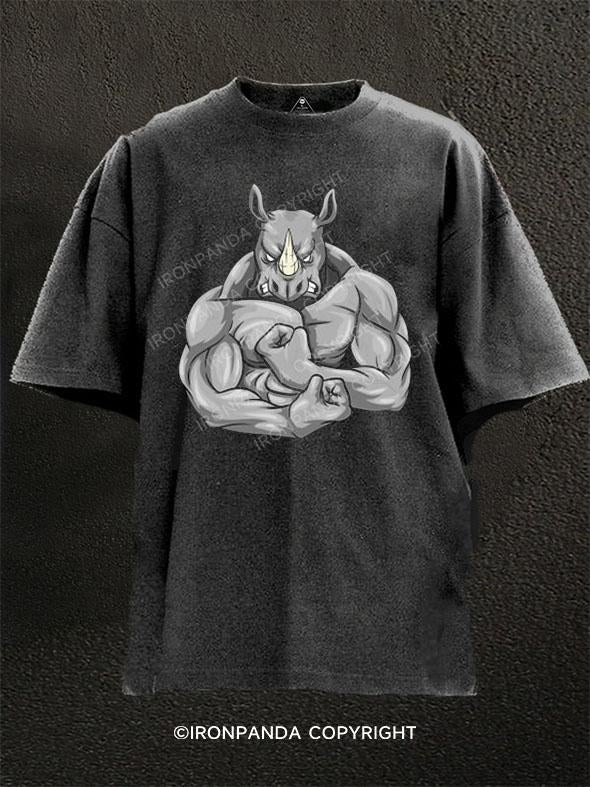 strong rhino GYM Washed Gym Shirt