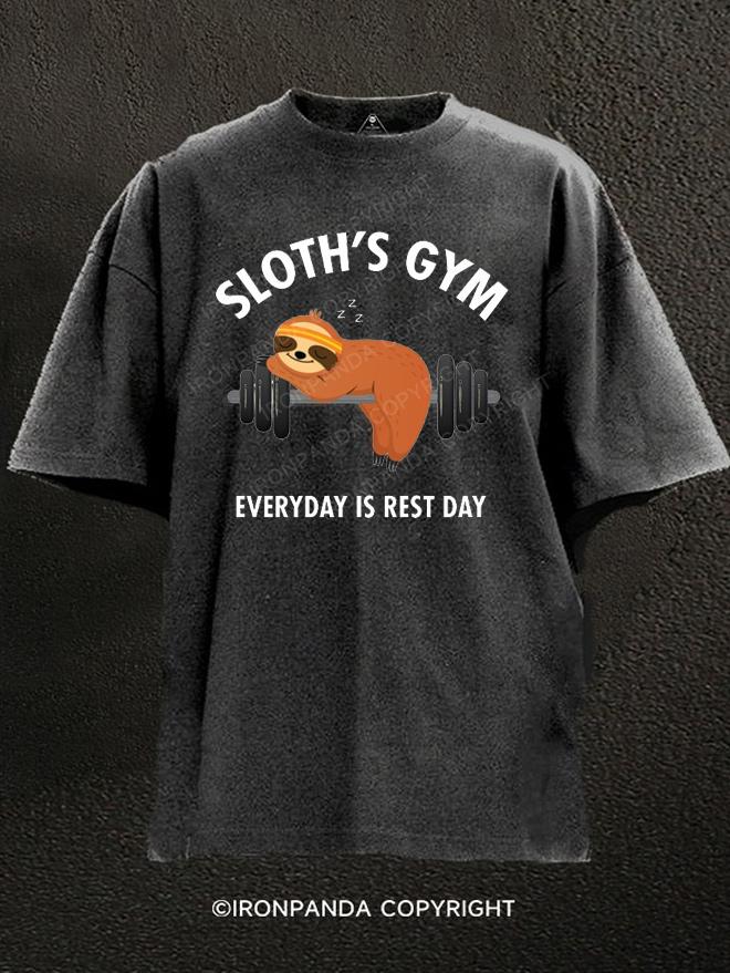 Sloth's Gym - Everyday Is Rest Day Washed Gym Shirt