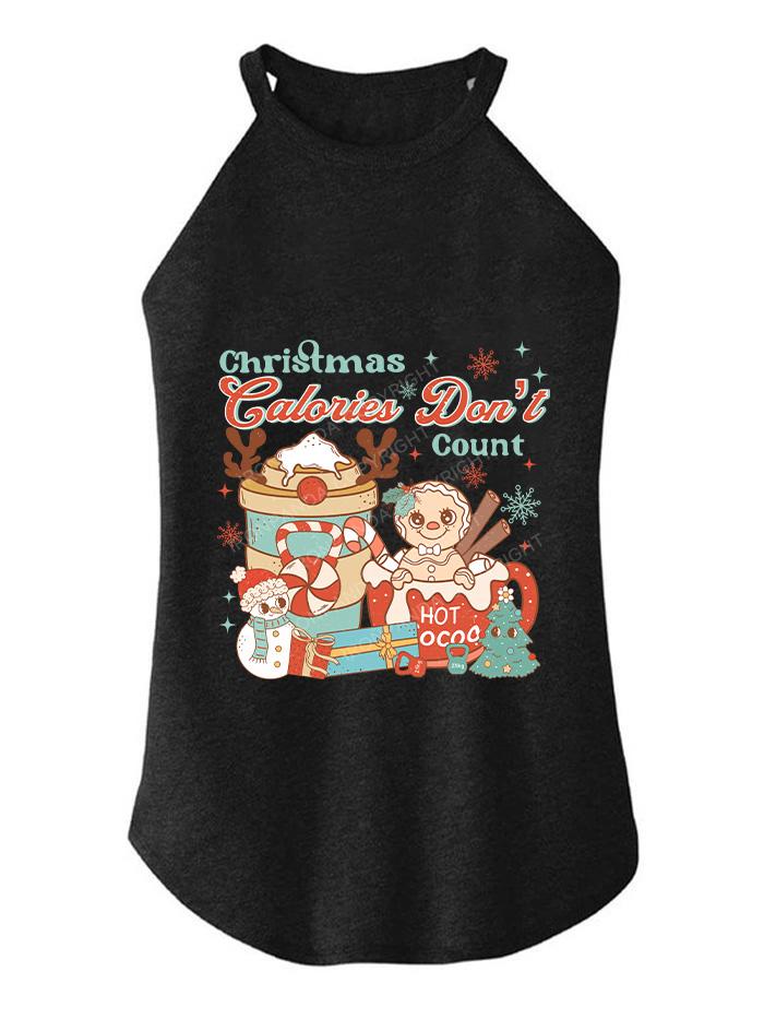 CHRISTMAS CALORIES DONT COUNT TRI ROCKER COTTON TANK