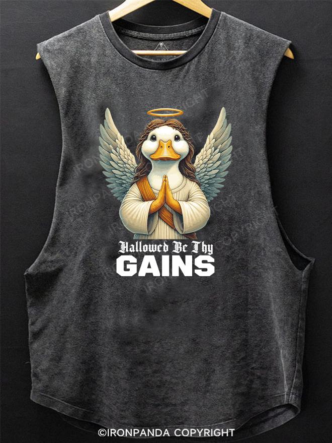 Hallowed Be Thy Gains SCOOP BOTTOM COTTON TANK