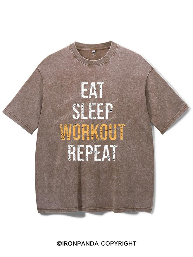 EAT SLEEP WORKOUT REPEAT VINTAGE GYM SHIRT