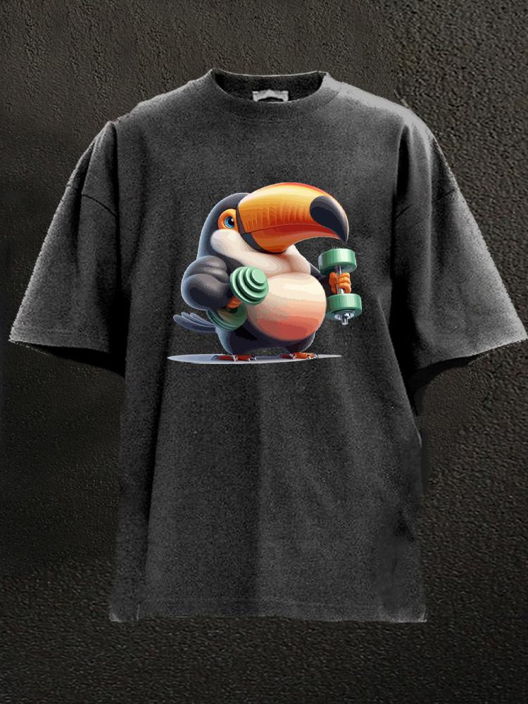 fat toucan workout Washed Gym Shirt