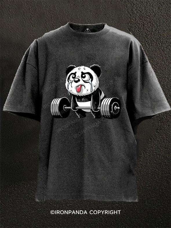 Panda deadlift Washed Gym Shirt