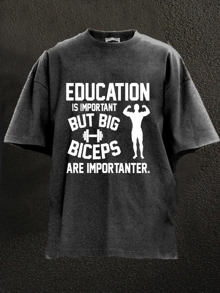 Biceps Are Importanter Washed Gym Shirt