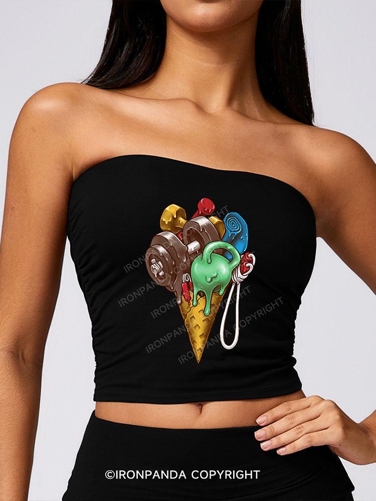 ICE CREAM WORKOUT SPORT BOOB TUBE TOP