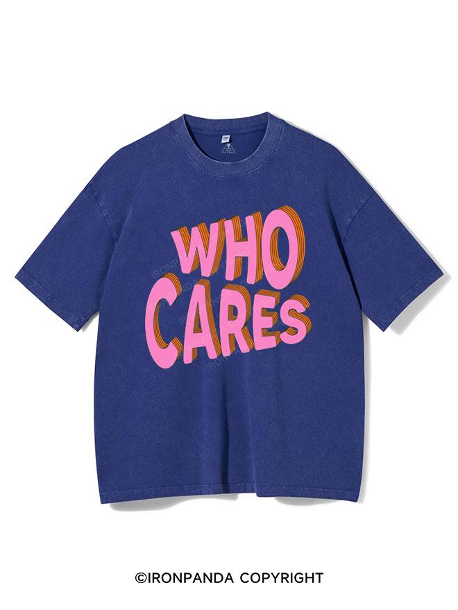 WHO CARES VINTAGE GYM SHIRT