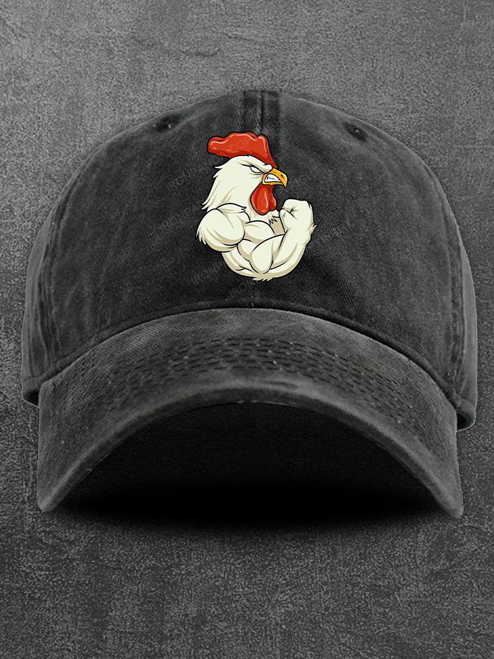 Rooster Thanksgiving Washed Gym Cap