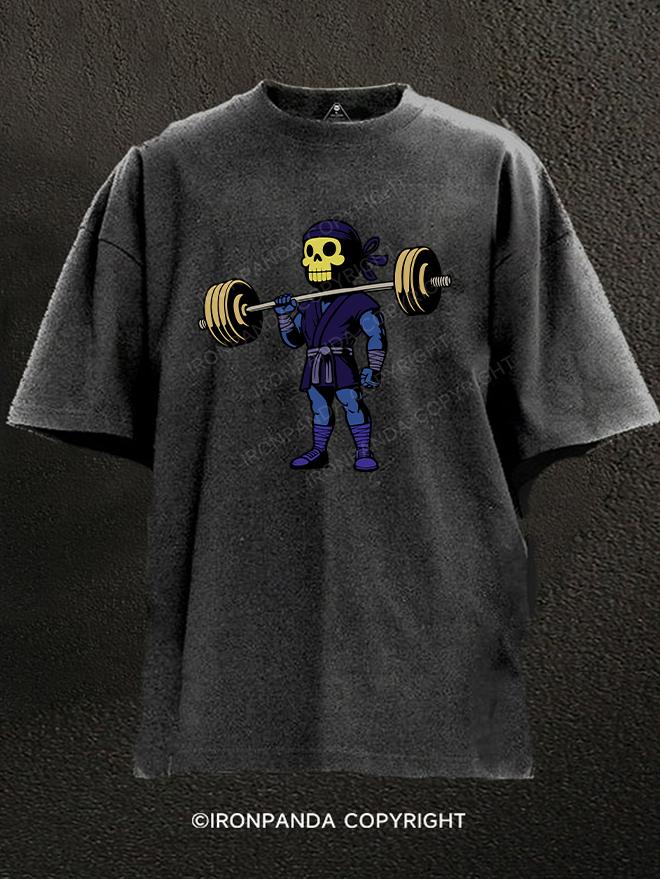 skeleton deadlift Washed Gym Shirt