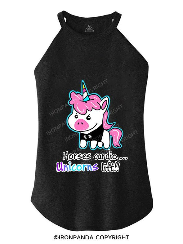 HORSES CARDIO UNICORNS LIFT TRI ROCKER COTTON TANK