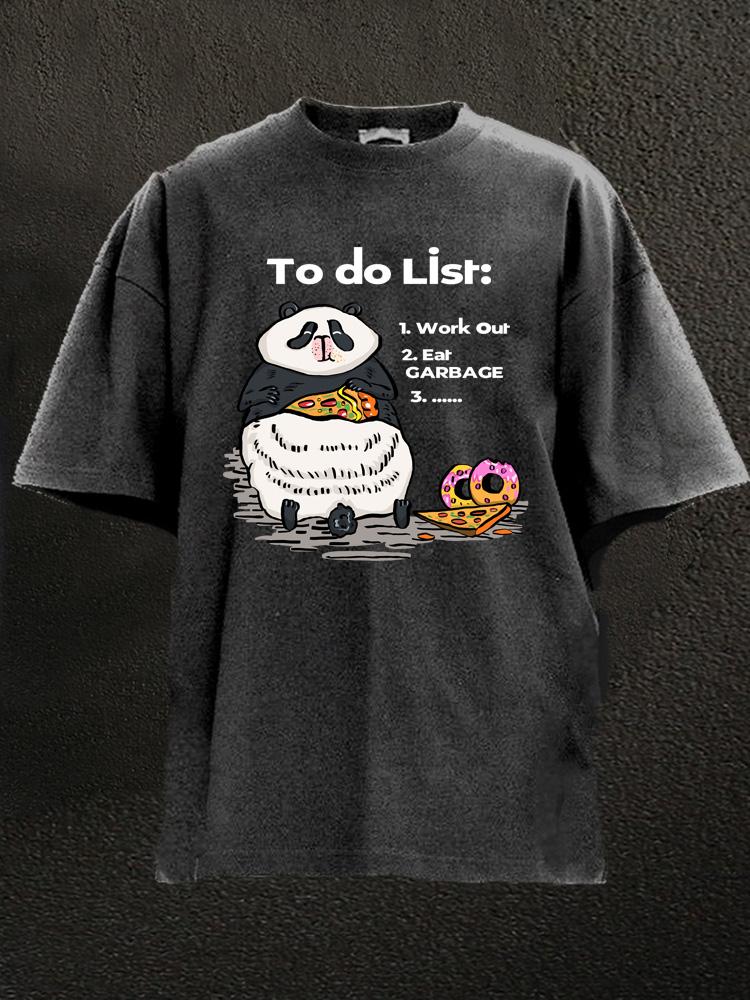 to do list workout panda  Washed Gym Shirt