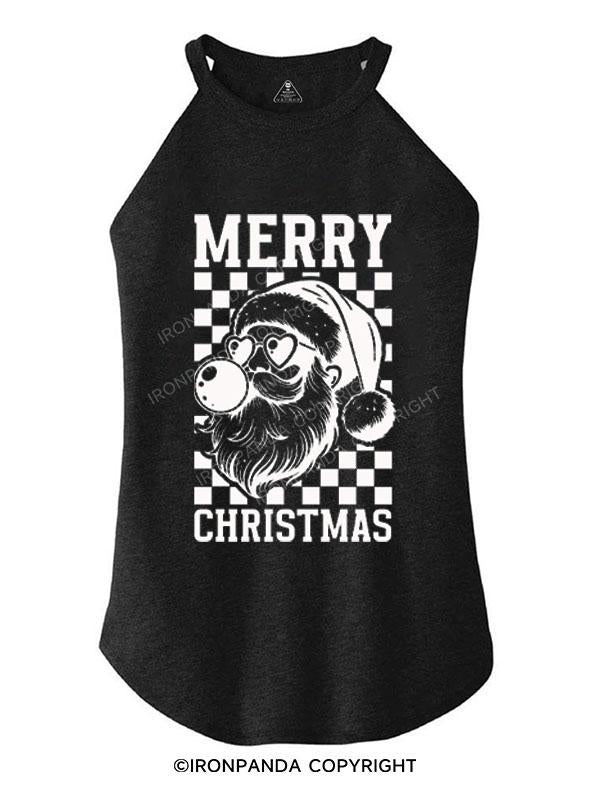 MERRY CHRISTMAS TRI ROCKER COTTON TANK