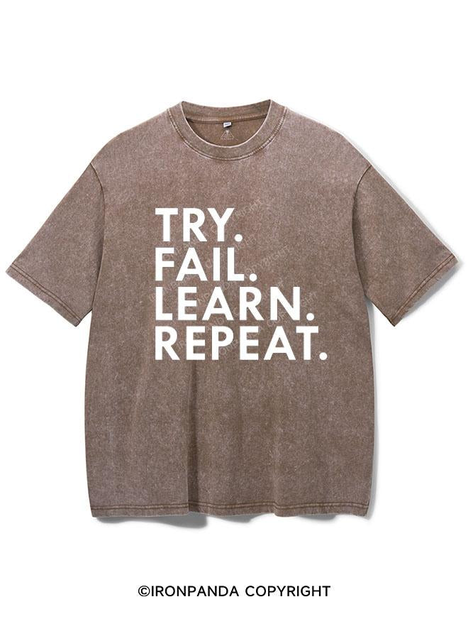 TRY FAIL LEARN REPEAT VINTAGE GYM SHIRT