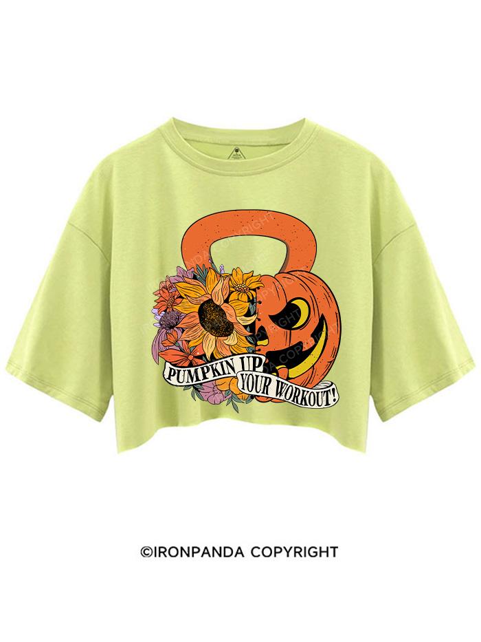 PUMPKIN UP YOUR WORKOUT CROP TOPS