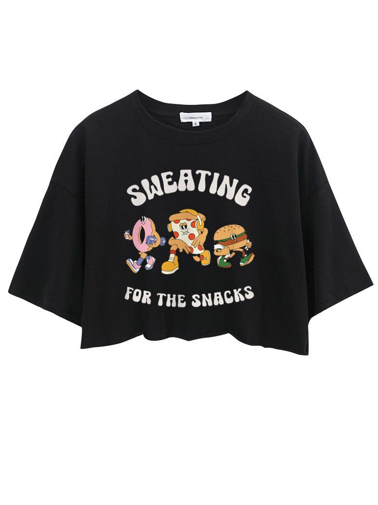 SWEATING FOR THE SNACKS CROP TOPS