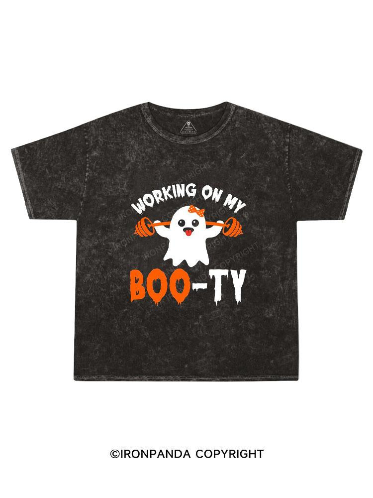 working on my boo-ty Kids Washed T-Shirt