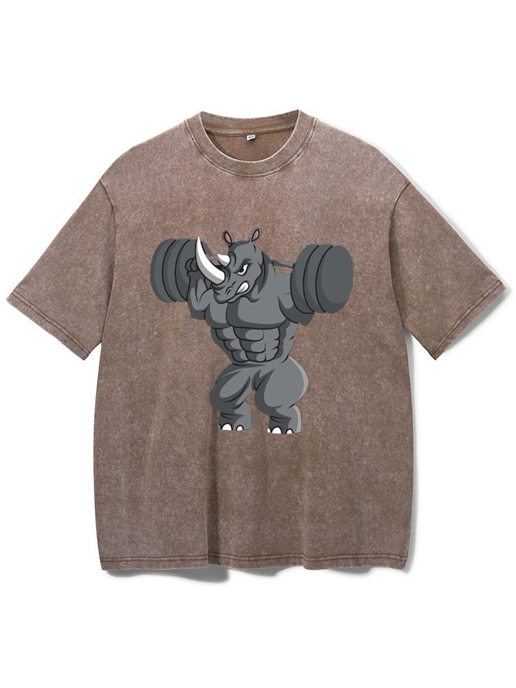 Weightlifting Rhino Washed Gym Shirt