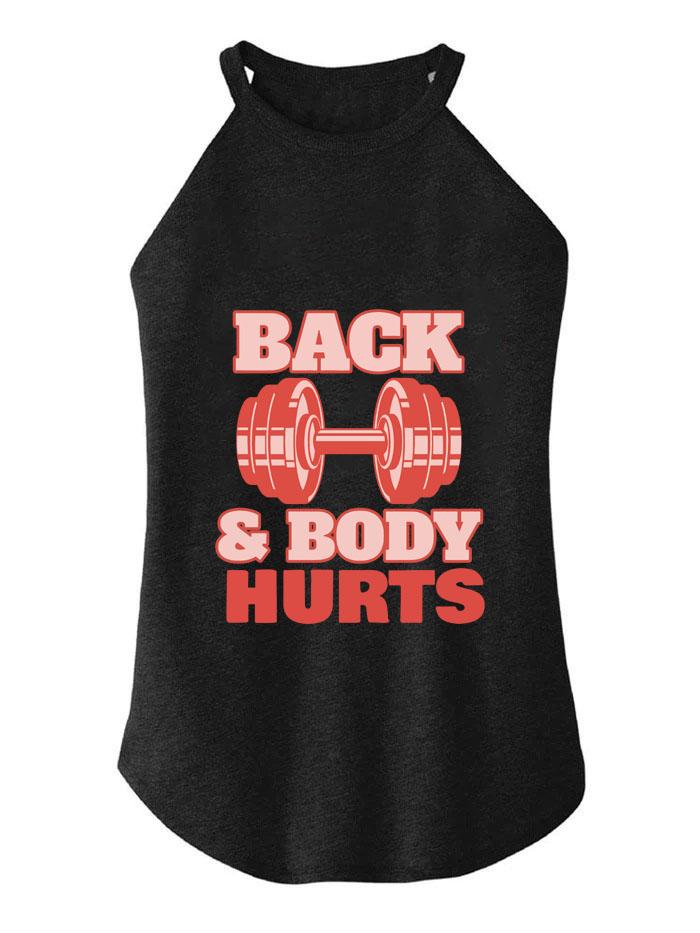 BACK BODY HURTS TRI ROCKER COTTON TANK