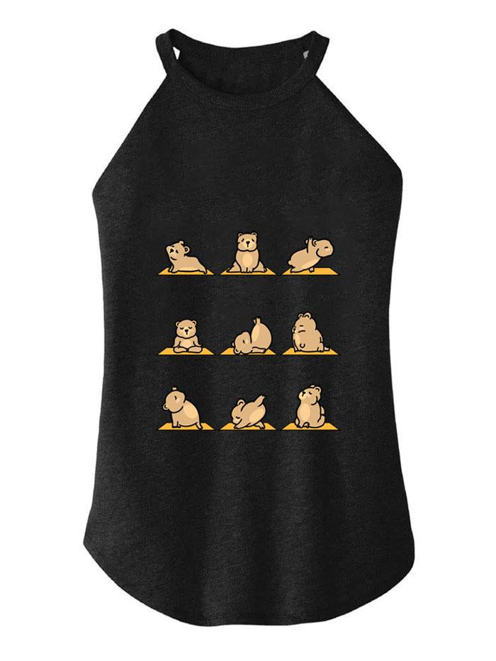 CUTE BEAR FITNESS ROCKER COTTON TANK