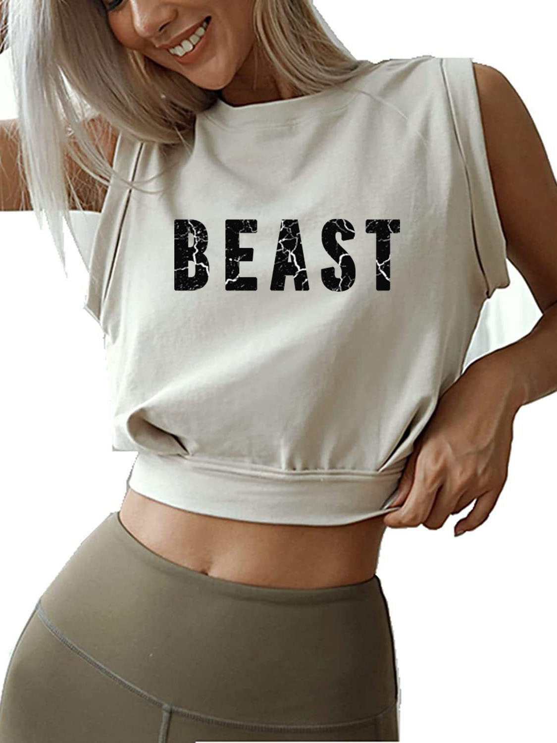 BEAST SLEEVELESS CROP TOPS