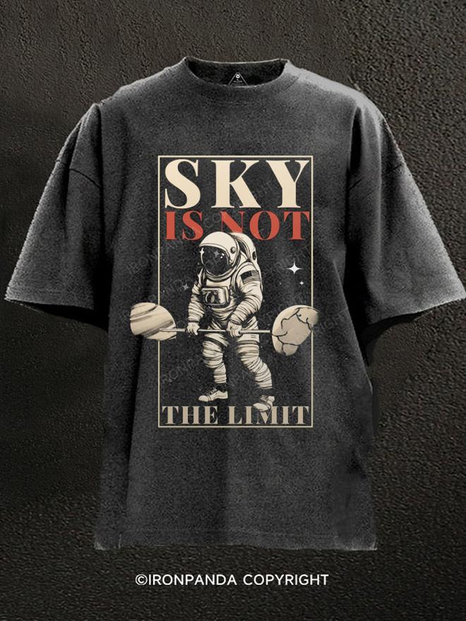 Sky Is Not The Limit Astronaut Deadlifting Washed Gym Shirt