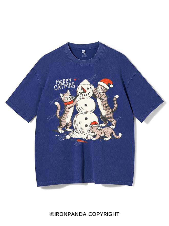 MERRY CATMAS VINTAGE GYM SHIRT