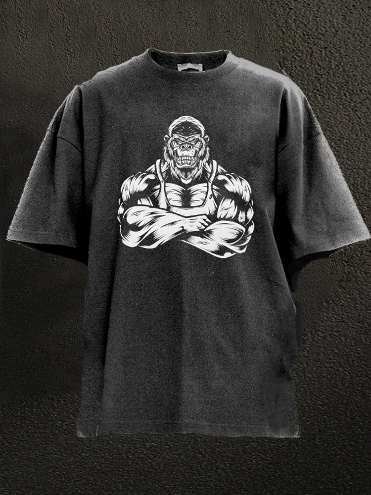 gorilla bodybuilder Washed Gym Shirt