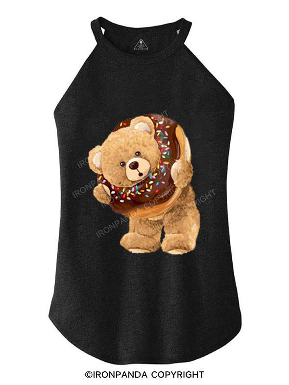 DOUGHNUT BLING ON THE TEDDY TRI ROCKER COTTON TANK