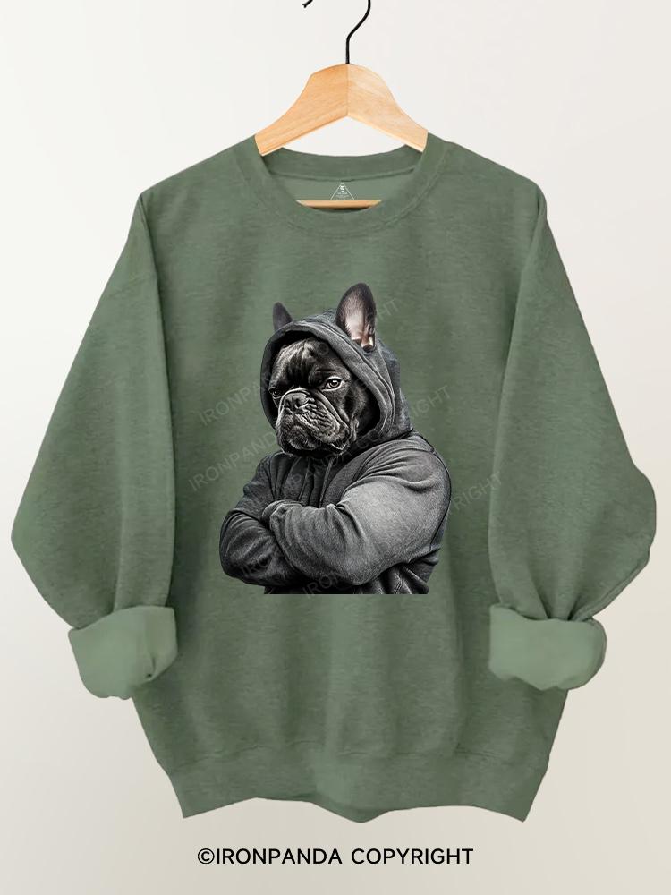 Muscular French bulldog Gym Sweatshirt