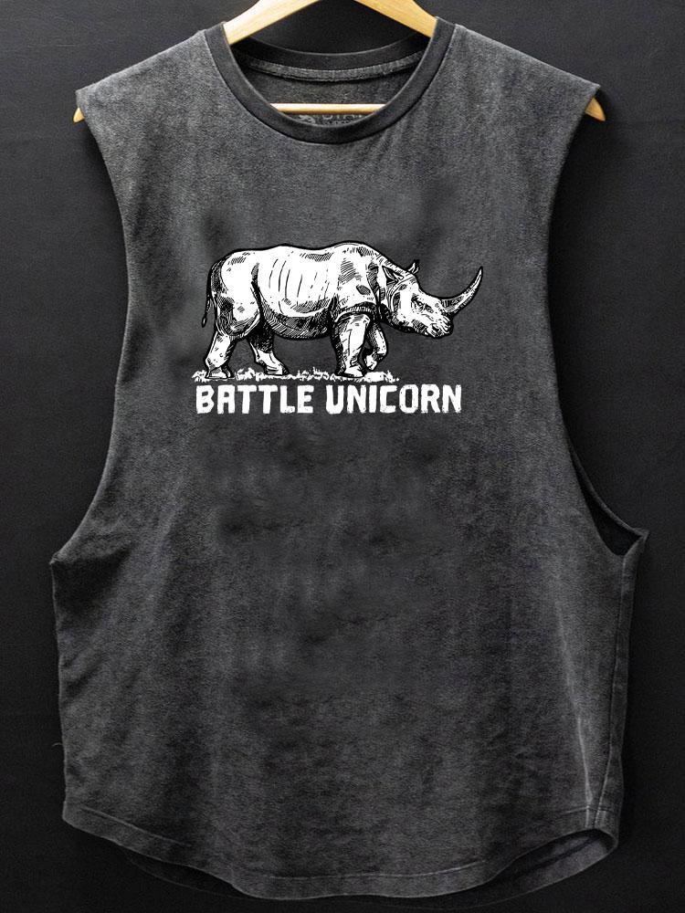 battle unicorn SCOOP BOTTOM COTTON TANK