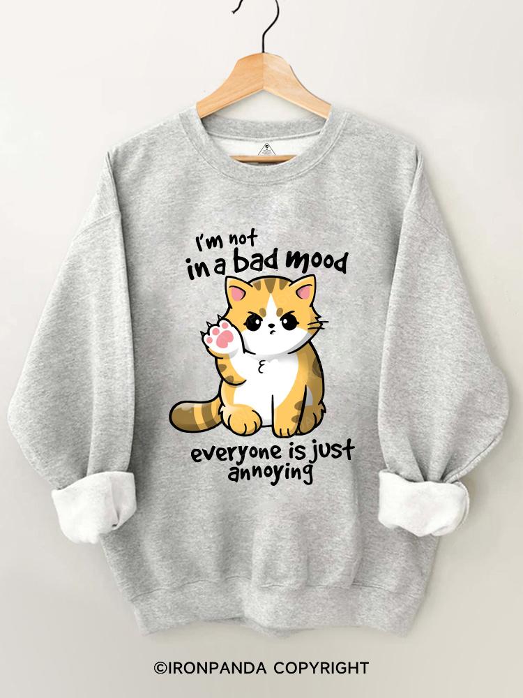 cat bad mood Weightlifting Gym Sweatshirt