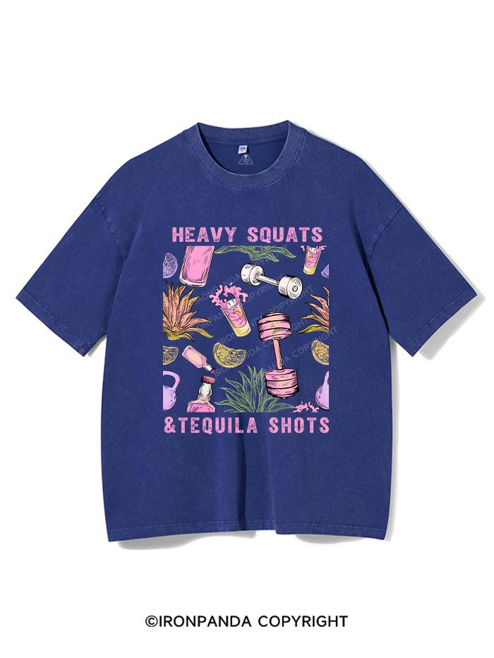 HEAVY SQUATS & TEQUILA SHOTS VINTAGE GYM SHIRT