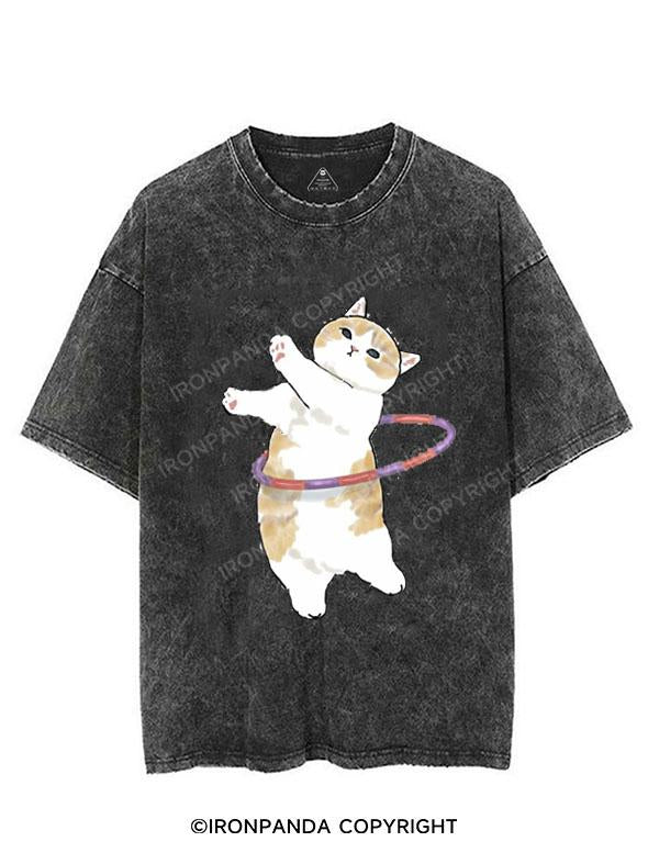 HULA HOOP CAT VINTAGE GYM SHIRT