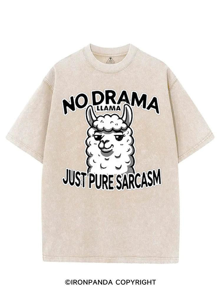 NO DRAMA LLAMA JUST PURE SARCASM VINTAGE GYM SHIRT