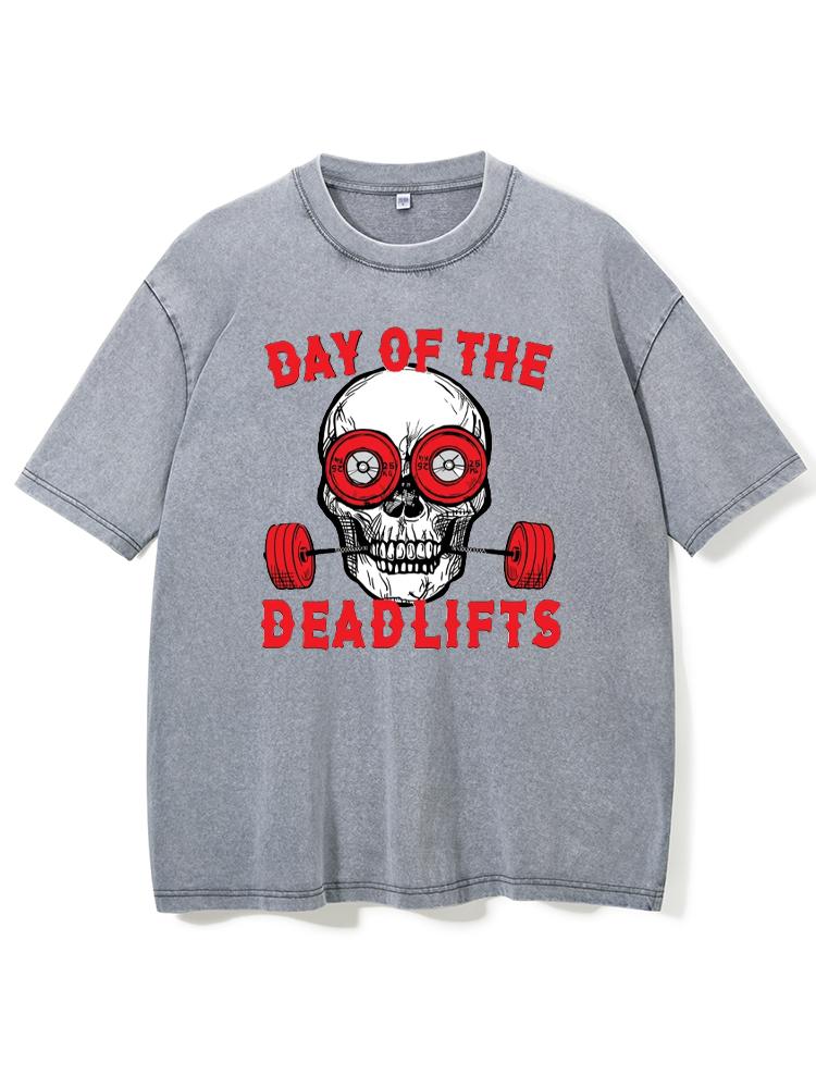 Weightlifting Powerlifting Day of the Deadlifts Washed Gym Shirt